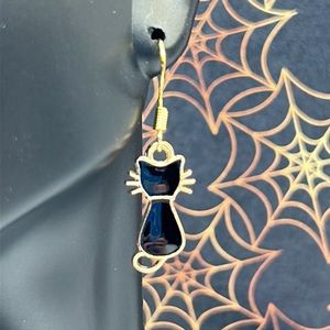 Handmade Halloween Black Cat Earrings!